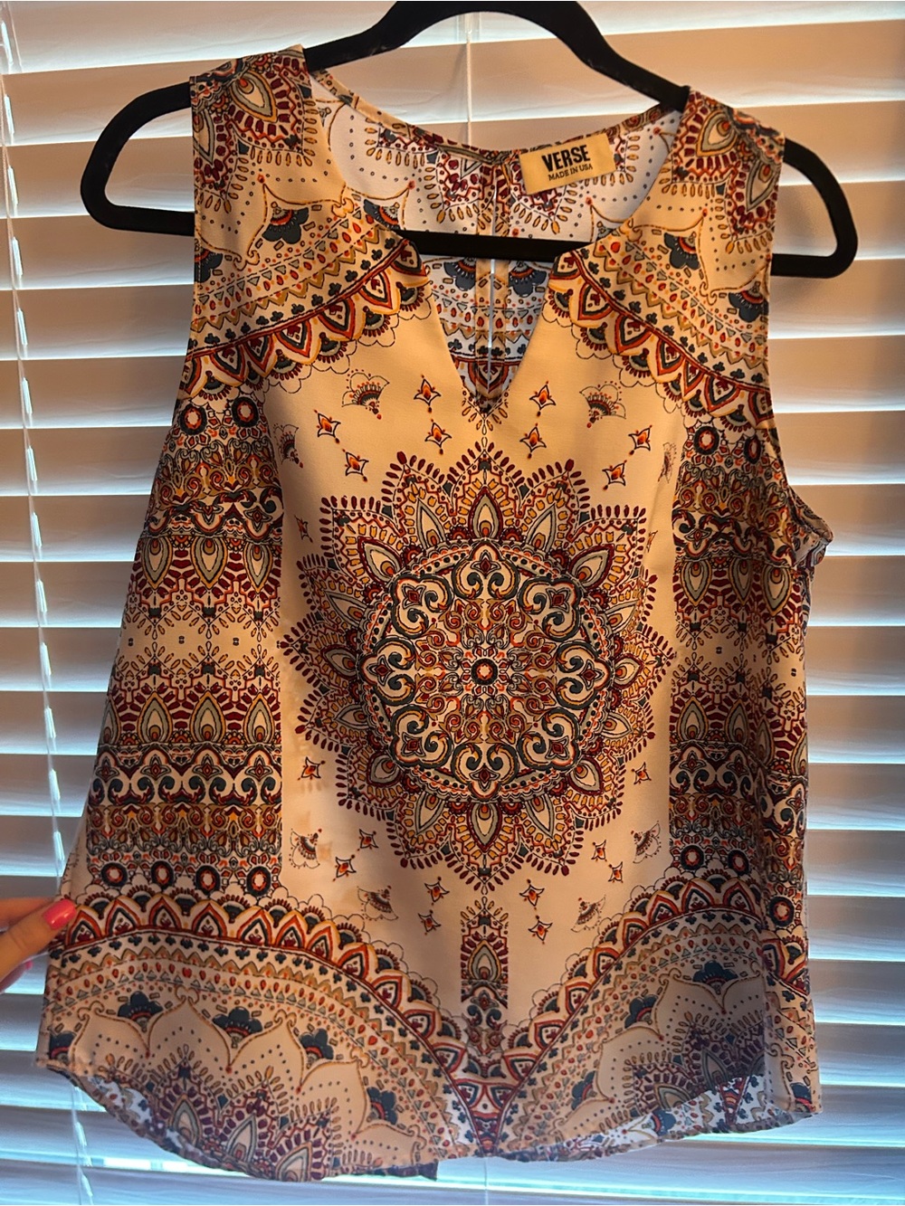 Verse Sleeveless Medallion Print Camisole — Cream/Multi
